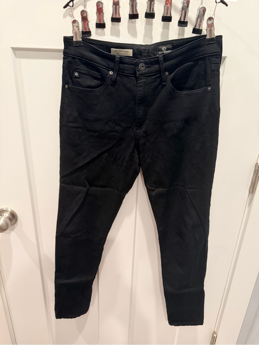 AG Adriano Goldschmied Farrah Skinny High Rise Black Jeans 27R